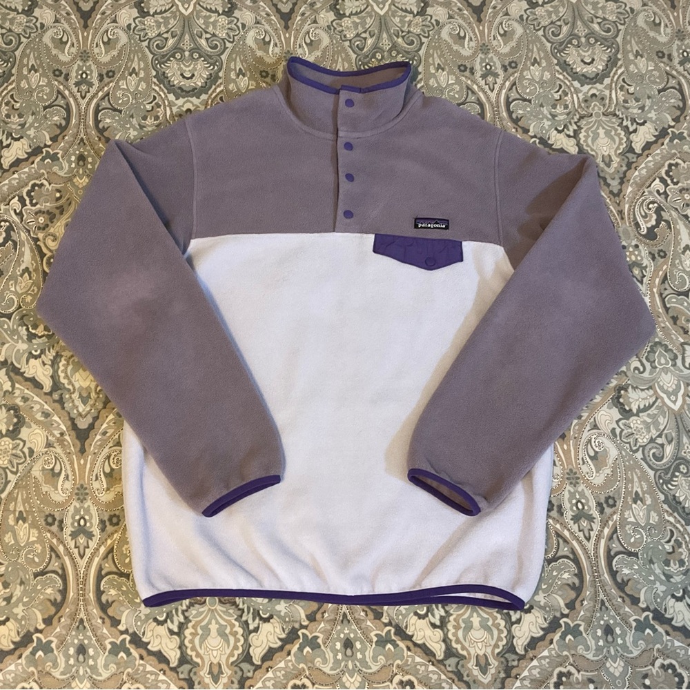 Mint Patagonia Synchilla Snap T Pullover Echo Purple Women’s Sz Large Worn 2x